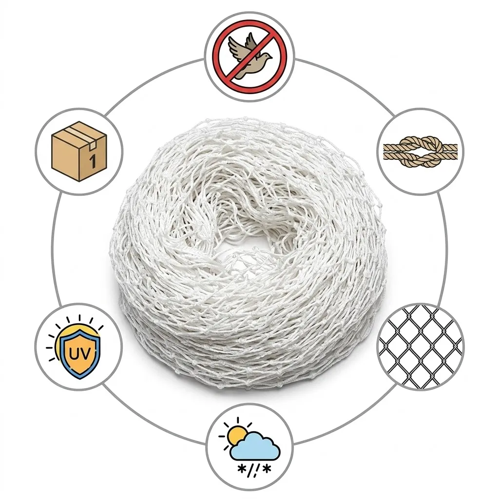 High Quality Polyester Weather Resistance Braided Knotted Small Mesh Anti-Bird Net — view 3