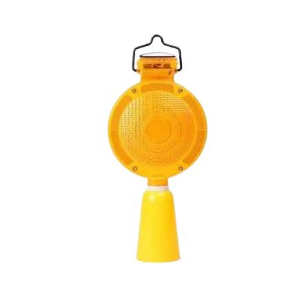 TL0014 Solar Road Safety LED Flashing Warning Light Traffic Cone Mounted