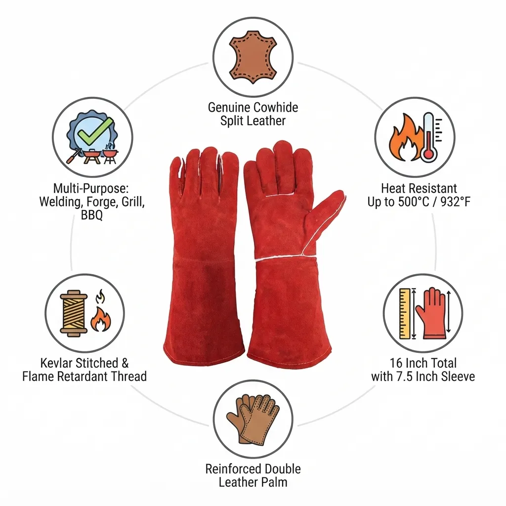 Leather Forge 16 Inches Welding Gloves