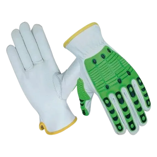 JNM1025 Slip & Impact Resistant Mechanical Hazard Safety Leather Work Gloves