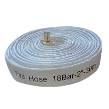 2 Inch White Fire Hose Pipe with Brass Coupling 30 Meter Firefighting Hose