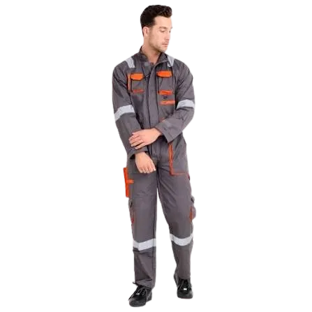 Prime Captain EUC280GY Fabric 280 GSM European Elegance Safety Coverall With Grey Reflective Cloth — view 2