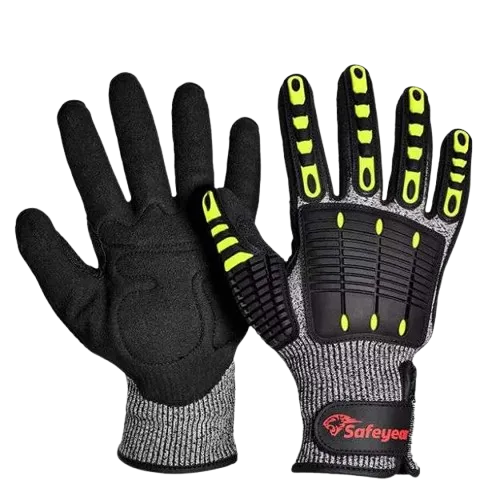 Safeyear TPR9004 Cut Level 5 Impact & Cut Resistant Nitrile Coated Mechanical Safety Work Gloves — view 2
