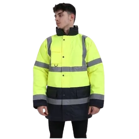 Fluorescent Parka FP1653 Road Clothing Hi Vis Safety Reflective Rain Coat Waterproof Jacket — view 2