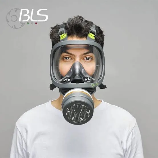 BLS 2150V Universal Full Face Respirator Mask with Chemical Resistant Glass Visor — view 2
