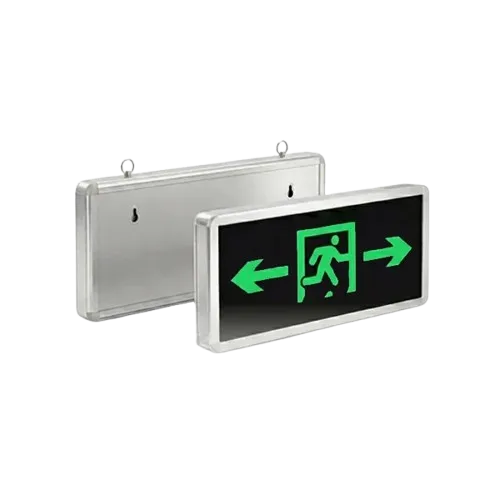 Single Side Green LED Emergency Exit Light with Running Man Symbol and Left and Right Directional Arrows
