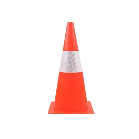Road Safety PVC Waterproof Orange White Reflective Tape Traffic Cone — view 2
