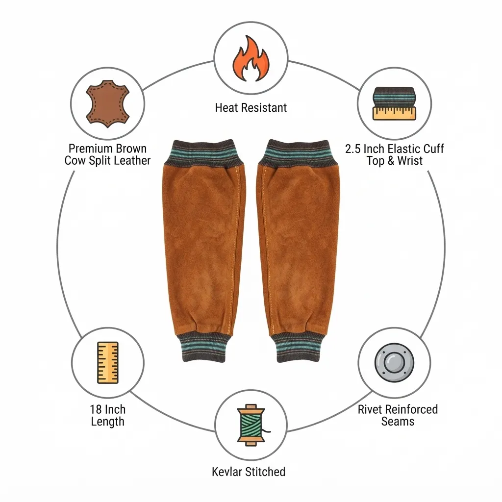 JNM8018 Heat Resistant Welding Leather Arm Sleeves