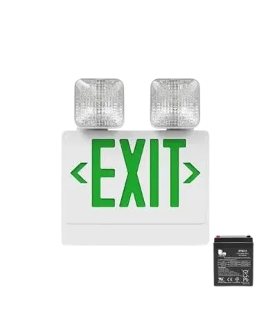 Green Color LED Emergency Exit Light with Twin Adjustable Emergency Lights UL Listed Battery Backup