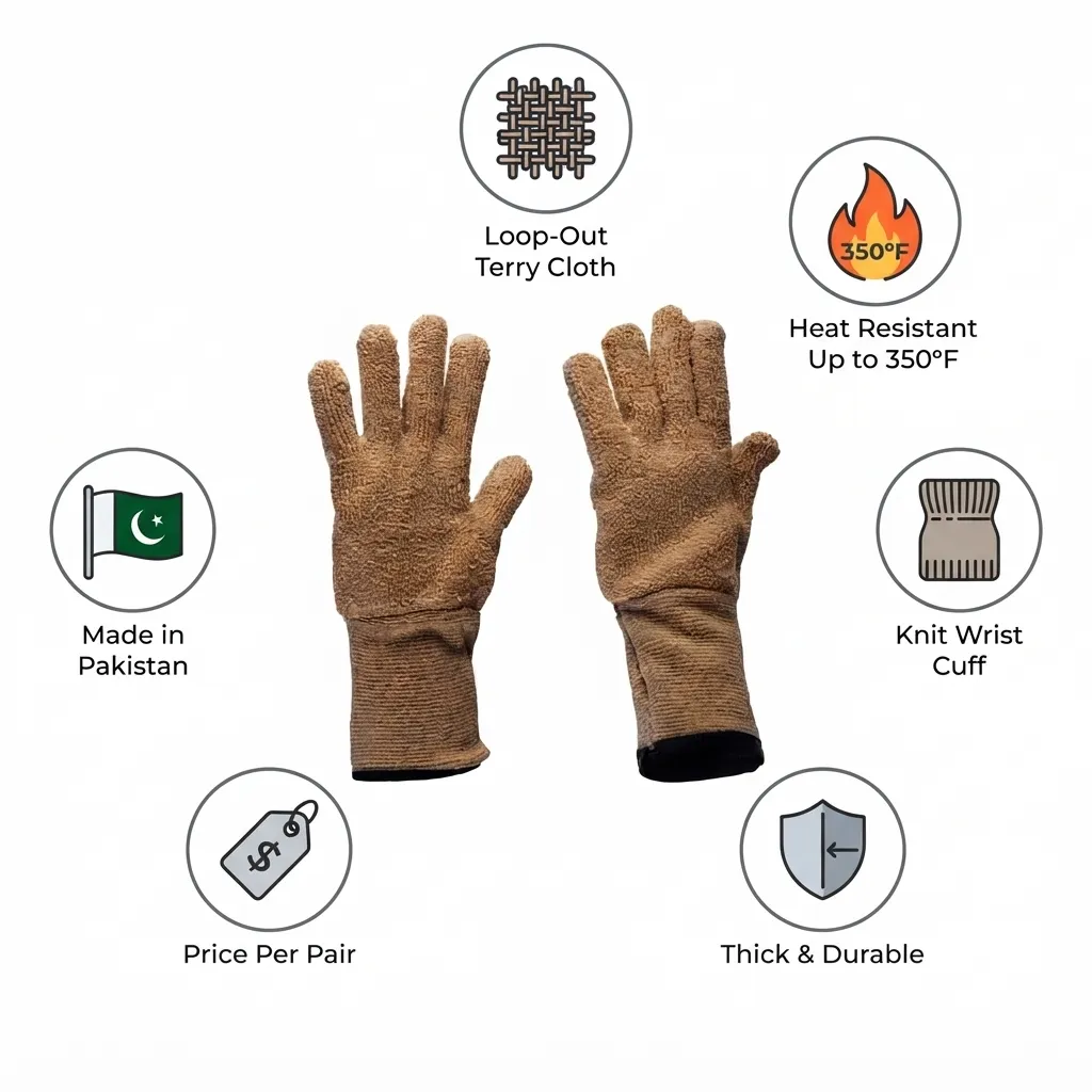 Heat Resistant Terry Cloth Gloves