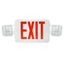 LED Combo Emergency Exit Sign Green or Red Letters with Emergency Light — view 2