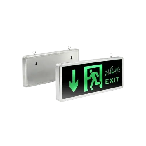Single Side Green LED Exit Light with Down Arrow And Rechargeable Battery