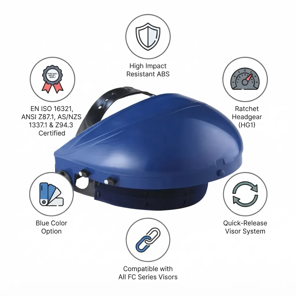 Blue Eagle B1BL ABS Browguard Safety Face Shield — view 2