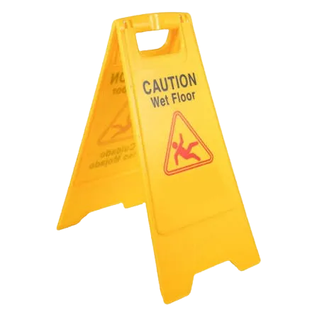 Yellow Plastic Frame Wet Floor Caution Safety Sign — view 2