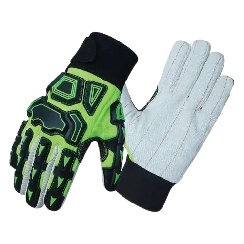 JNM1024 Slip & Impact Resistant Mechanical Hazard Safety Leather Work Gloves