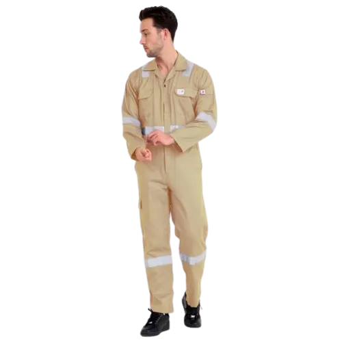 Flame Retardant F1023 Cotton Pre Shrink 240 GSM Coverall With Reflective Tape