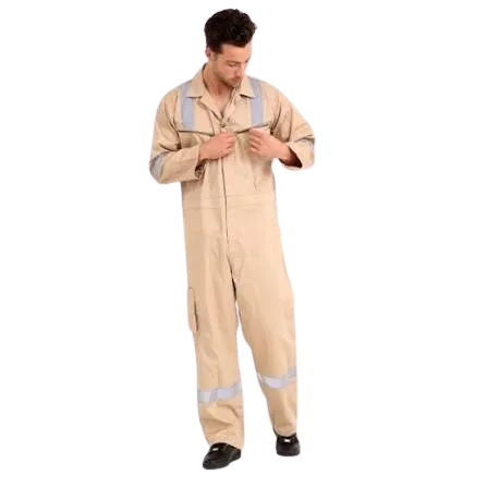 American Safety ASC-1278666 Twill Cotton 240GSM Work Safety Uniform Coveralls With Reflective Tape — view 2
