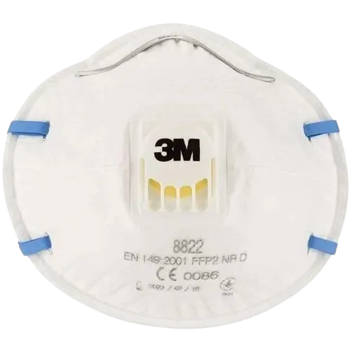 3M 8822 FFP2 Cup Shaped Disposable Respirator Valved Face Mask