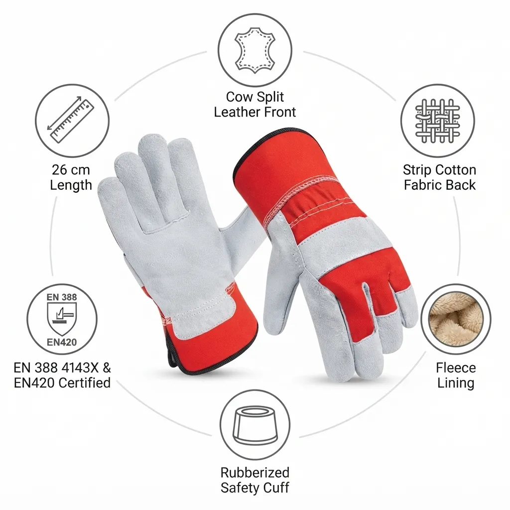 JNM2001 Premium Canadian Rigger Industrial Safety Leather Work Gloves
