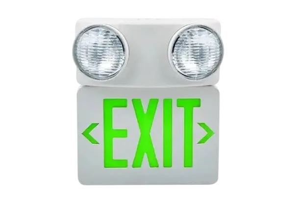 Green Color LED Combination Emergency Exit Light with Beam Light UL Listed Rechargeable Battery Backup