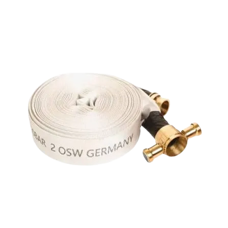 2.5 Inch White Fire Hose Pipe with Brass Coupling 30 Meter Firefighting Hose