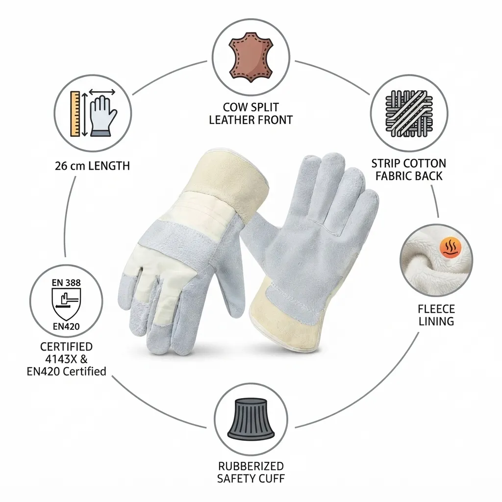 JNM2002 Premium Canadian Rigger Industrial Safety Leather Work Gloves