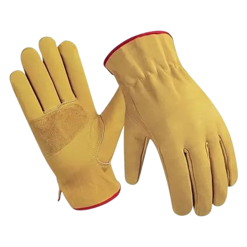 JNM2052 Heavy Duty Double Palm Driving Safety Leather Work Gloves — view 2