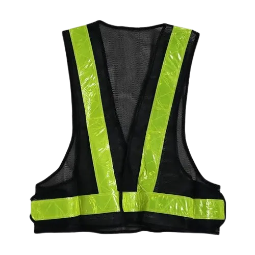 SV2B Black Mesh fabric High Visibility PVC Reflective Safety Vest
