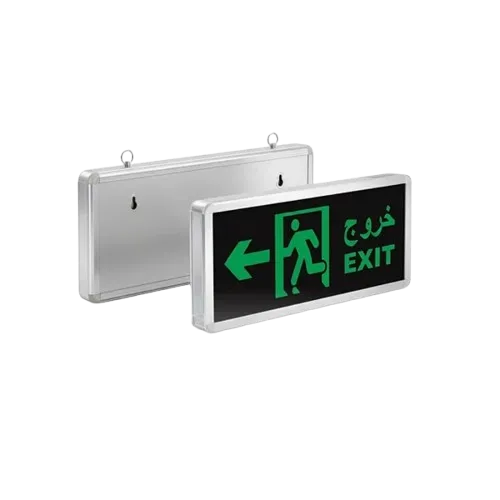 Single Side Green LED Exit Light with Left Arrow and Rechargeable Battery
