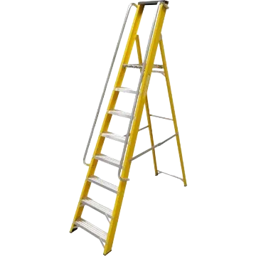 Heavy Duty Fibreglass Platform Ladder with Guard Rail