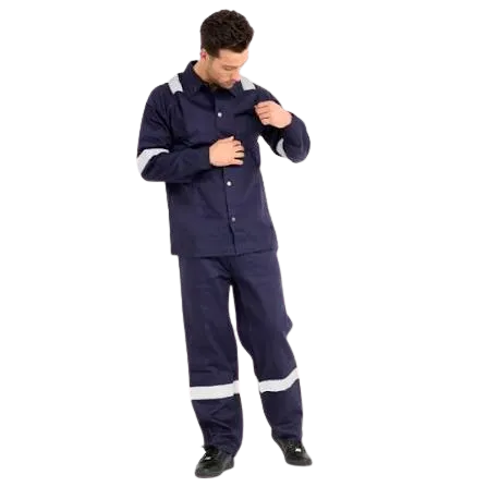 Prime Captain FRPS300 Flame Retardant Cotton 300GSM Safety Coverall With Grey Reflective Cloth