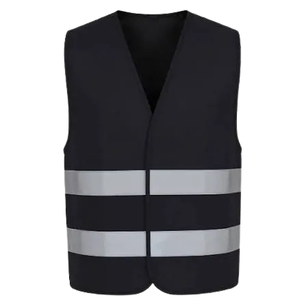 Reflective 120GSM Polyester Black Safety Vest