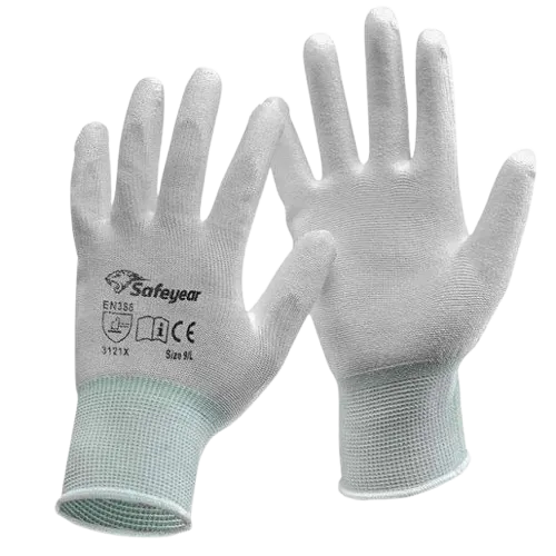 Safeyear PN8001 ESD Anti Static PU Coated Polyester General Purpose Safety Gloves