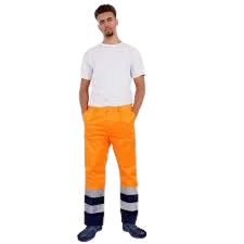 Prime Captain HVF3101 Polycotton High Visibility Reflective Tape Fluorescent Trouser
