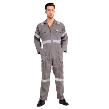 Prime Captain R991 Twill Cotton Fabric 200 GSM Overall Safety General Workwear With Grey Reflective Cloth