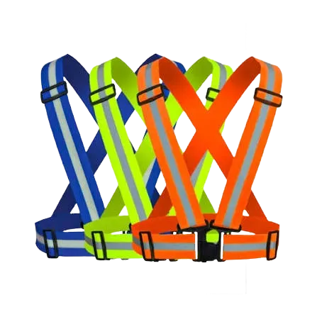 SVB56 Reflective Polyester Adjustable Cross Safety Belt High Visibility Safety Harness in Multi Colour
