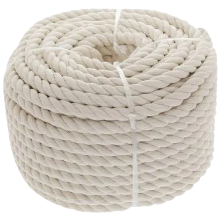 Undyed Natural 100% Three Strands Twisted Strong Cotton Rope