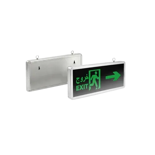 Single Side Green LED Exit Light with Right Arrow and Rechargeable Battery