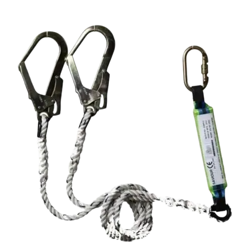Double Polypropylene Shock Absorbing Lanyard with Scaffold Hook
