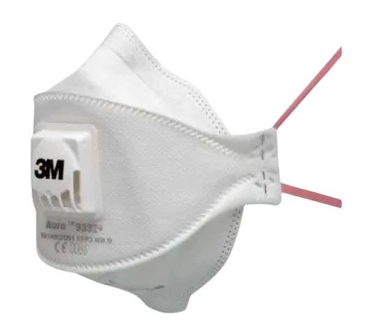 3M Aura 9332+ FFP3 Chemical Disposable Particulate Respirator Face Mask With Filter