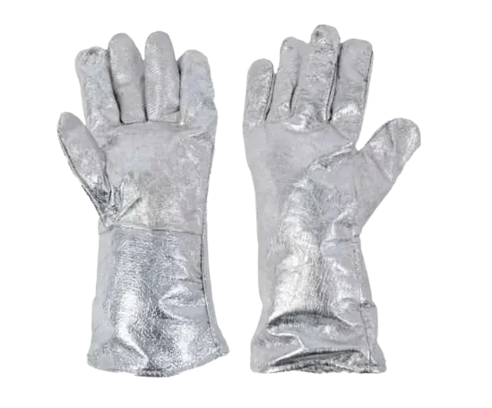 Aluminum Foil Coating Fire Resistant Silver Gloves
