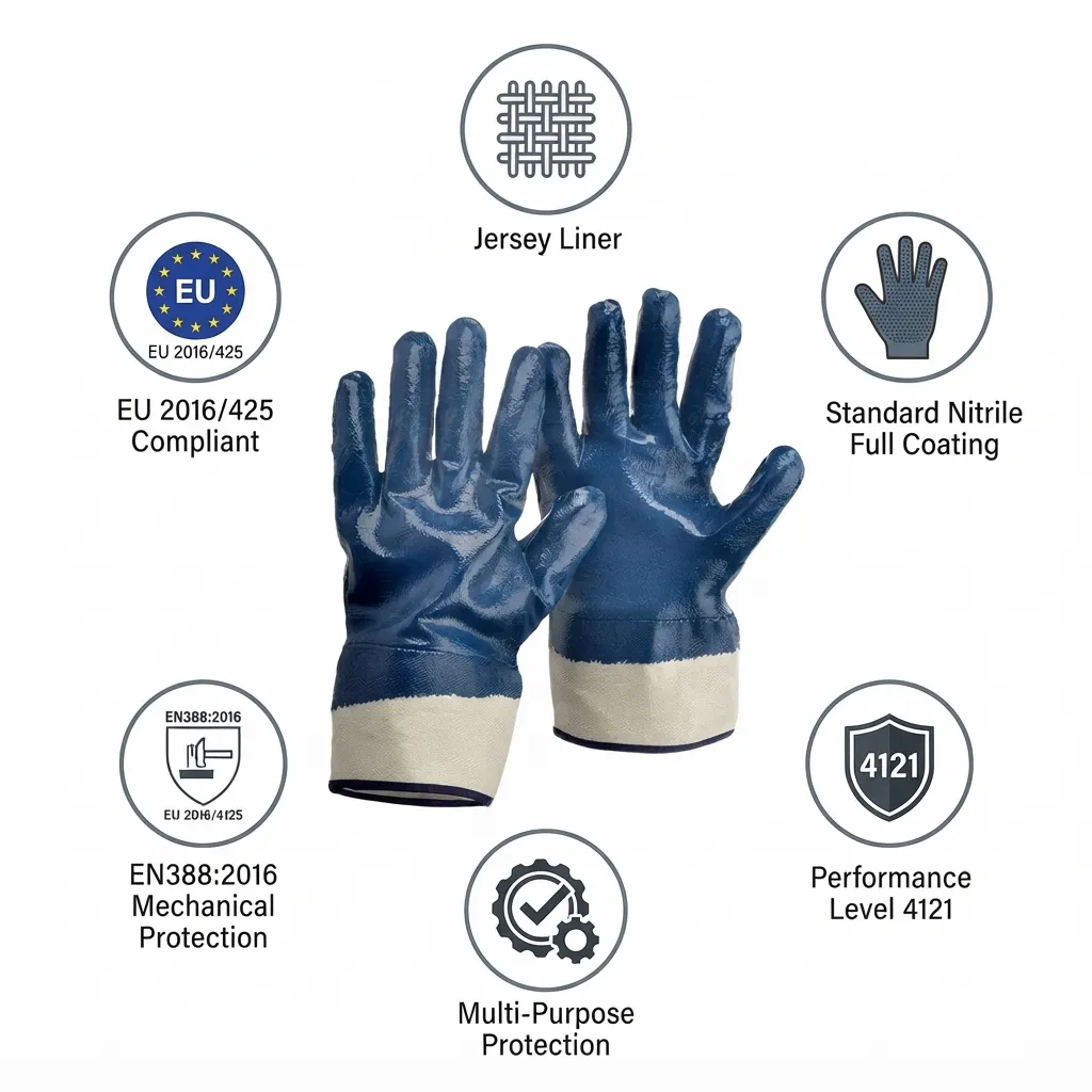 Safeyear FD1288 Nitrile Coated General Purpose Safety Gloves
