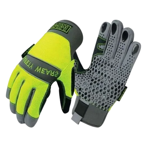 JNM1028 Slip & Impact Resistant Mechanical Hazard Safety Leather Work Gloves