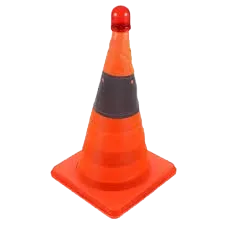 Folding Collapsible ABS Plastic Base Orange/Grey Reflective Safety Traffic Cone — view 2