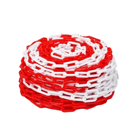 Red and White Traffic Warning Plastic Chain — view 2
