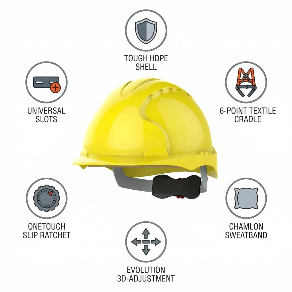 JSP EVO3 Slip Ratchet Safety Helmet