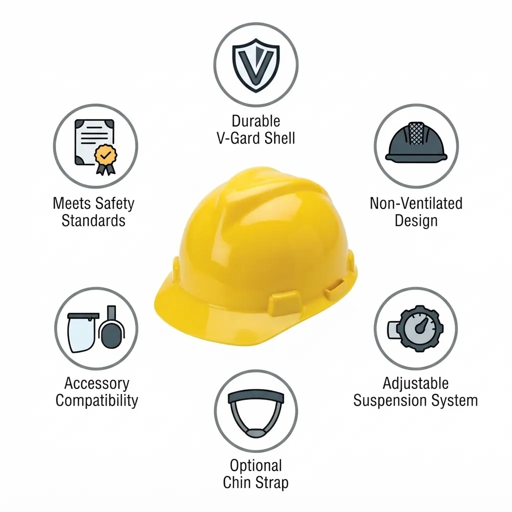 MSA V-Gard Non-Ventilated Hard Hat