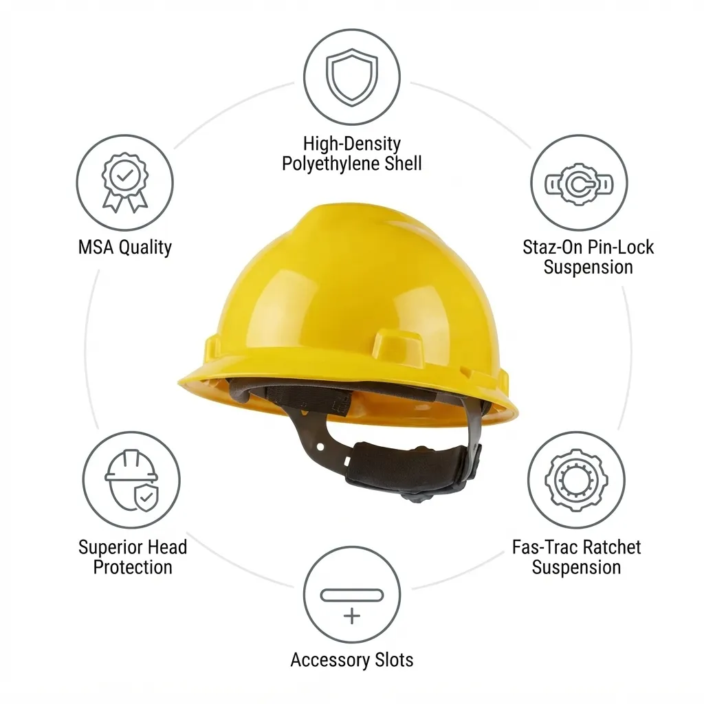 MSA V Guard Safety Helmet Protection Cap