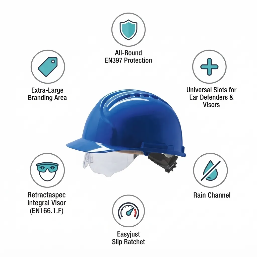 JSP MK7 Blue Electrical Impact Resistance Safety Helmet