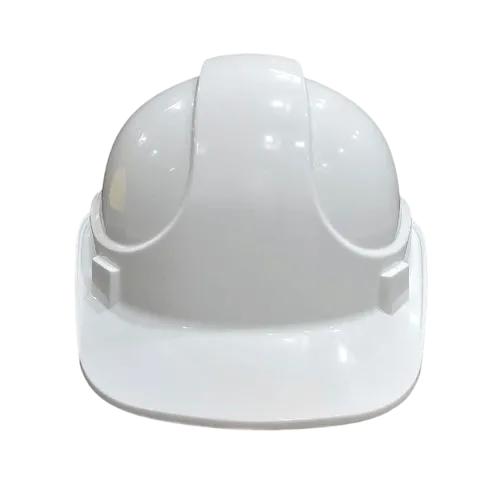 Safeyear W-018 White High Density Polyethylene Ventilated With Adjustable Ratchet Safety Helmet